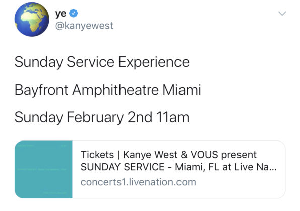 KANYE WEST Sunday Service MIAMI会場限定 | 93.115.118.171