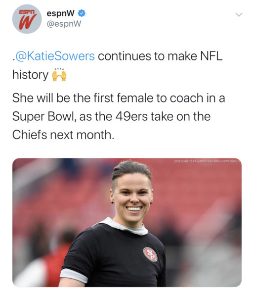 Katie Sowers becomes second full-time female assistant in NFL history