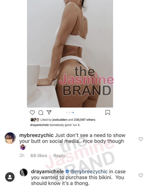 Draya Michele Posts Super Sexy Thong Bikini Photo Reacts To