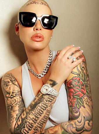 Amber Rose Debuts Huge Face Tattoo Dedicated To Sons