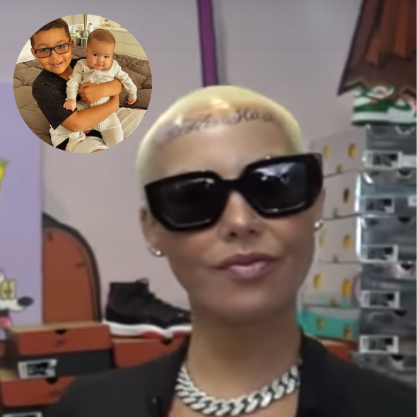 Model Amber Rose gets a face tattoo of her kids names  and its epic