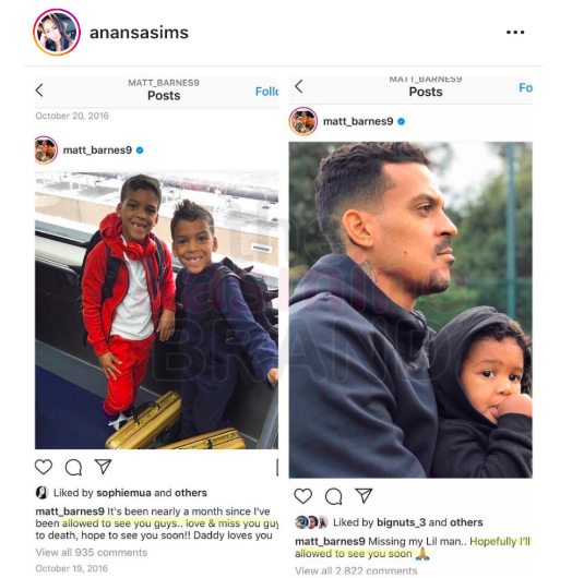 Matt Barnes Releases Statement About Split From Youngest Son's Mother Anansa  Sims, Addresses Restraining Order - theJasmineBRAND
