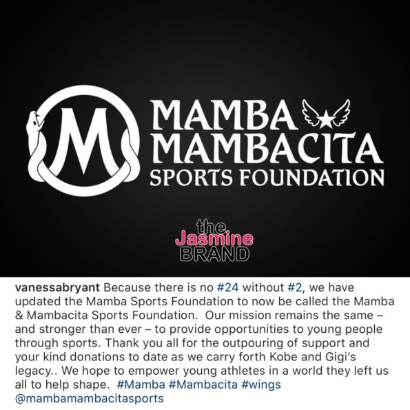 In commemoration of Gianna Gigi Bryant, Mamba Sports Foundation will now  be known as the Mamba & Mambacita Sports Foundation. The…