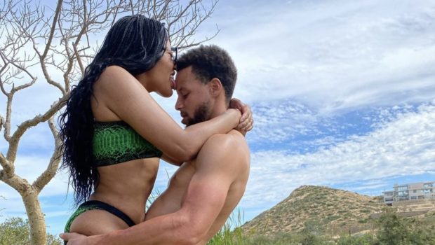 Ayesha Curry Licks & Straddles NBA Hubby Steph Curry On Romantic Vacation [Photo]