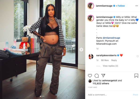 Meek Mill's Pregnant Rumored Girlfriend Has Fans Guess What She's