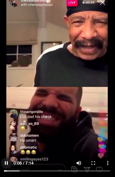 Drake Tells His Dad He Tested Negative For Coronavirus + Watch Their Hilarious IG Live Conversation [VIDEO]