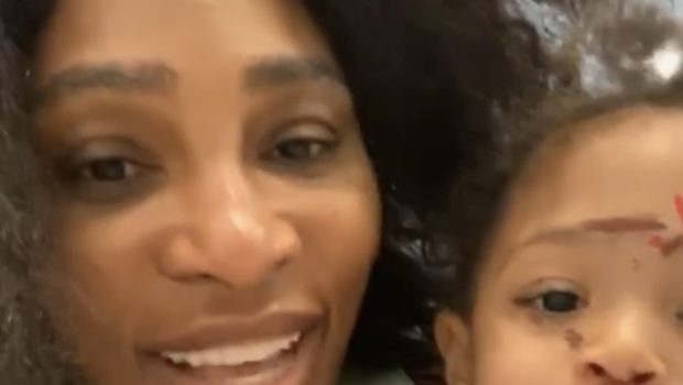 Serena Williams’ 2-Year-Old Daughter Does Her Own Make-Up, Tells Camera: “I’m Cute!”