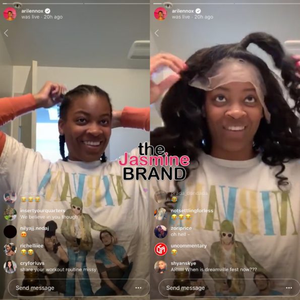 Ari Lennox Hilariously Struggles To Put On A Lacefront Wig VIDEO