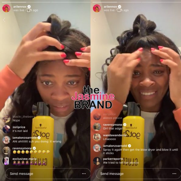 Ari Lennox Hilariously Struggles To Put On A Lacefront Wig VIDEO