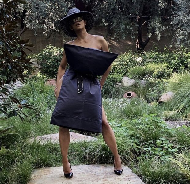 Halle Berry Takes On Pillowcase Challenge, Poses w/ Nothing But Pillowcase, Heels & Hat