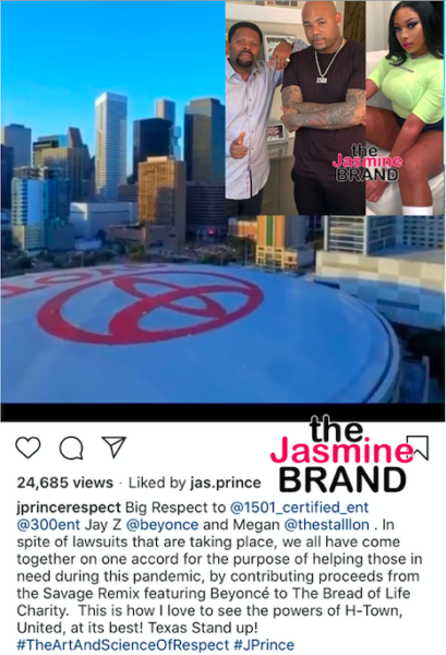 J. Prince & Carl Crawford React To Megan Thee Stallion's Savage Remix w/  Beyonce Amidst Lawsuit Drama - theJasmineBRAND