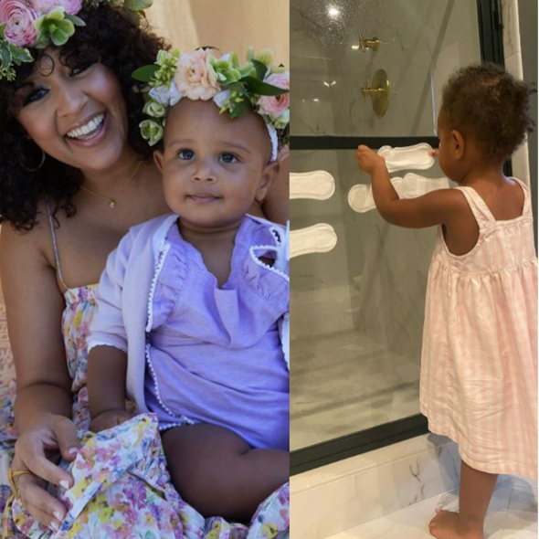 Tia Mowry-Hardrict’s 1-Year-Old Daughter Sticks Panty Liners All Over The Shower