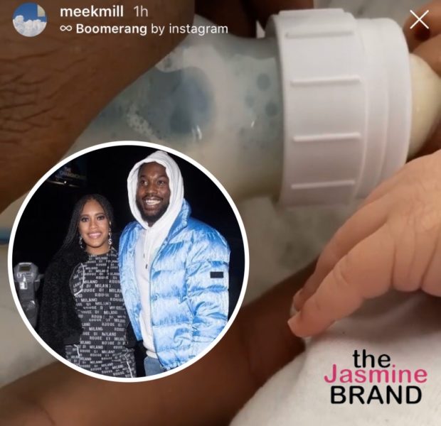 Meek Mill Gives The 1st Glimpse Of His & Milan Harris’s Newborn Baby