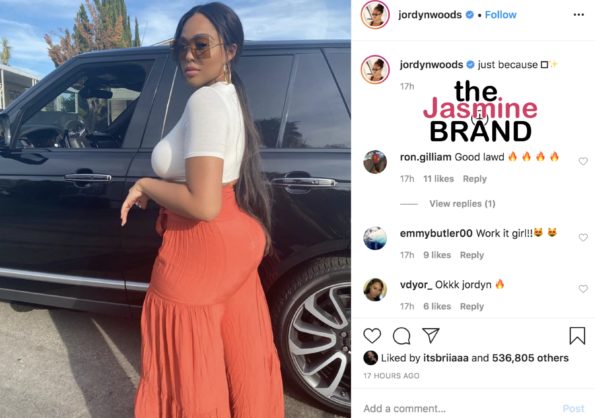 Jordyn Woods flaunts curves in tight dress after being accused of