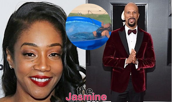 Tiffany Haddish Seemingly Jokes About Marrying Rumored Boyfriend Common While Swimming In A Kiddie Pool [WATCH]