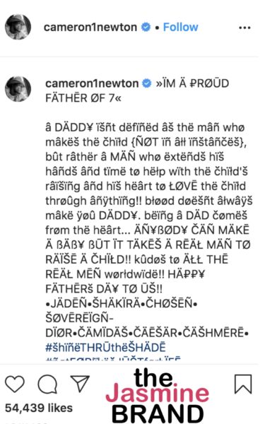 Cam Newton Confirms Baby W/ La Reina Shaw On His 1st Birthday: I