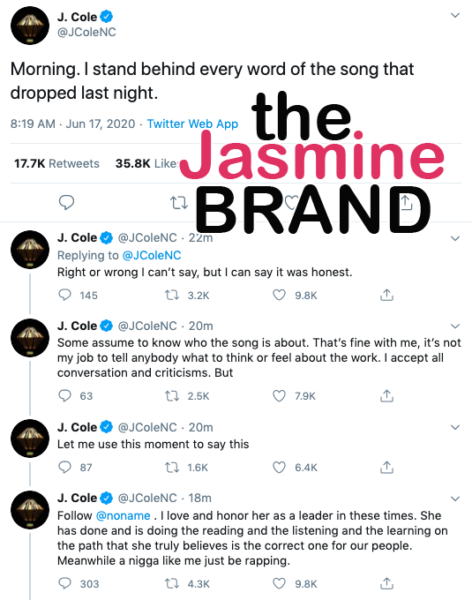 Chance The Rapper Calls Out J Cole For His Comments About Female Rapper Noname It Was Wrong Undermines Her Work Thejasminebrand