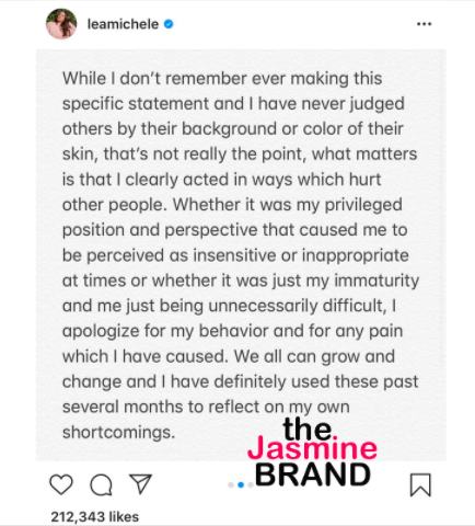 Lea Michele Apology 2 - thejasminebrand