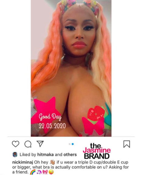 Nicki Minaj Flaunts Her Breasts While Asking Fans For Bra Advice