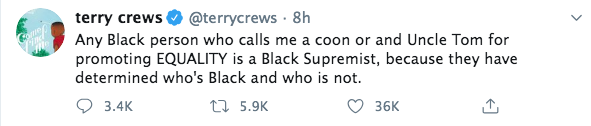 Terry crews tweets about the black community