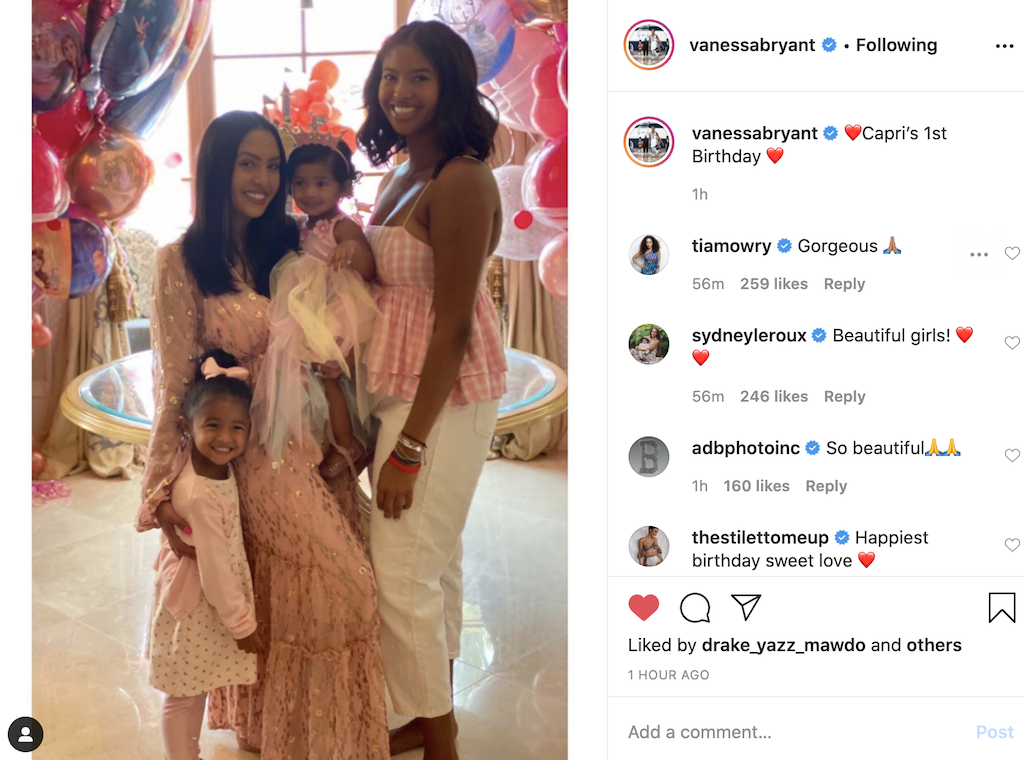 Vanessa Bryant Celebrates Daughter Capri Kobe's 1st Birthday