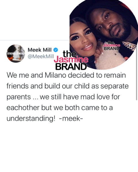 Meek Mill and Milan Harris Split Nearly 3 Months After Welcoming