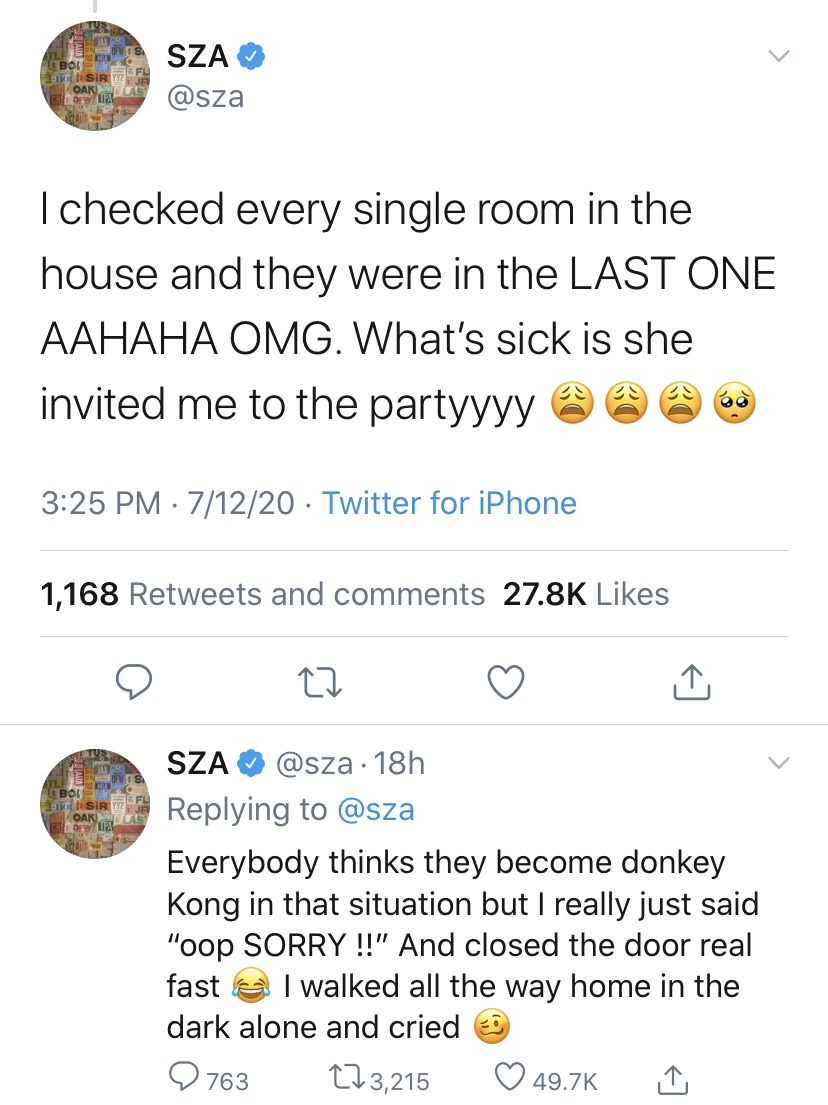 SZA Caught Her Ex Having Sex W/ Her Friend At A Party: I Checked Every ...