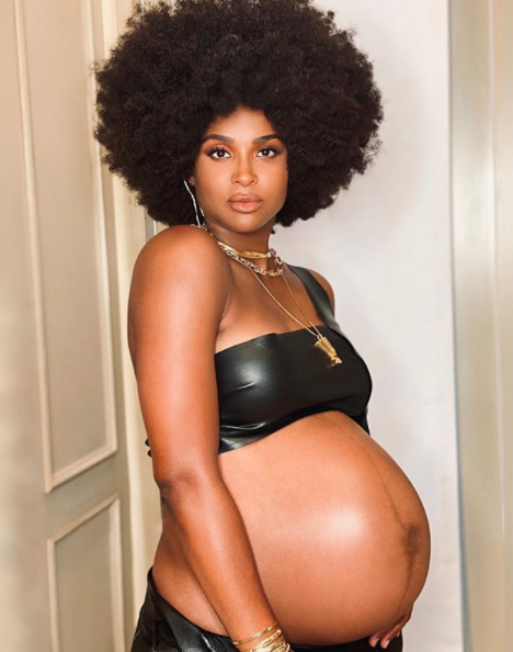 Ciara Rocks Bare Baby Bump W/ Afro In New Snapshot: Rooted