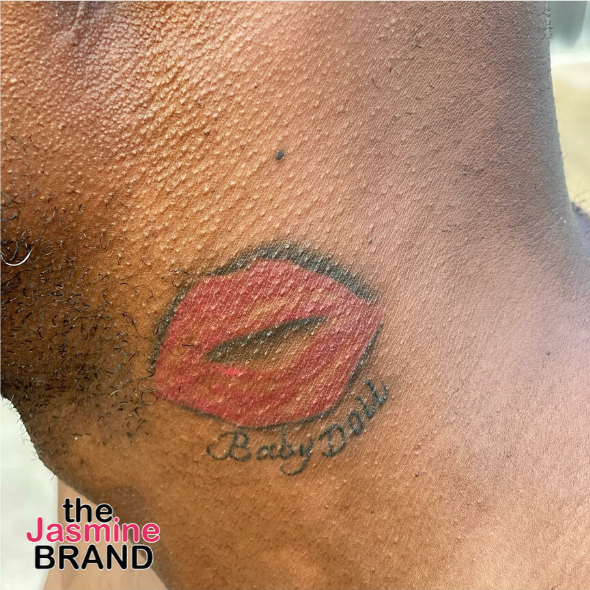 Lips tattoo on neck red The Meaning