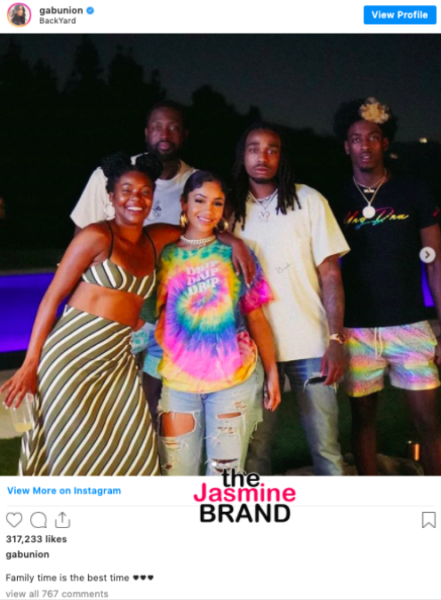 Gabrielle Union Hangs Out Poolside W Cousin Saweetie Quavo Dwyane Wade Zaire Wade Join Thejasminebrand