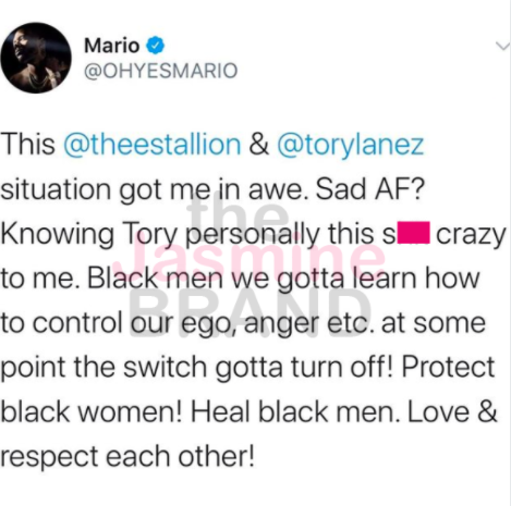 Mario, Megan Thee Stallion, Tory Lanez tweet - thejasminebrand