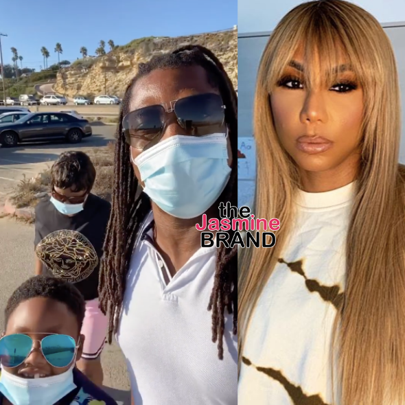 Tamar Braxton’s Fiancé David Adefeso Takes Her Son Logan To The Beach [WATCH]