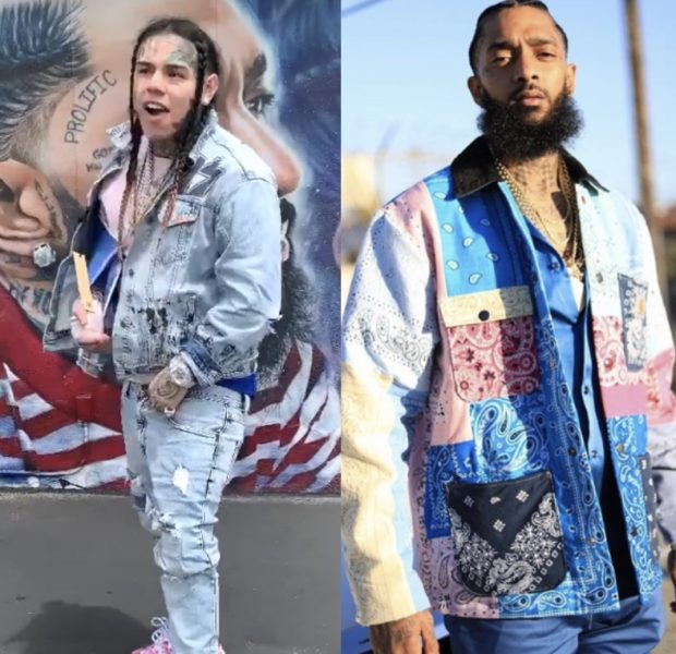 Tekashi 6ix9ine Poses In Front Of Nipsey Hussle Mural Weeks After He Seemingly Dissed Him