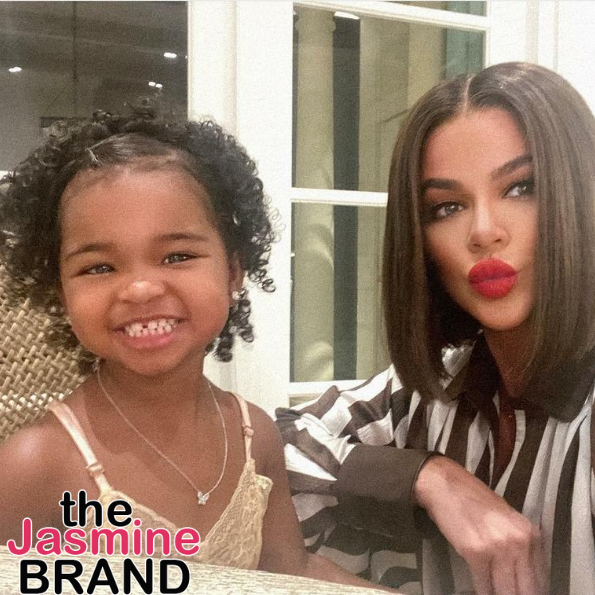 Khloe Kardashian Debuts New Darker Hair With Daughter True + Reacts To Fan Who Doesn’t Recognize Her: Be Nice! 