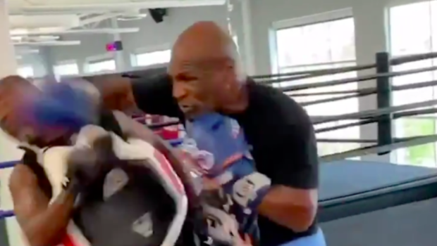 Mike Tyson Almost Knocked Out His Trainer During Workout [WATCH]