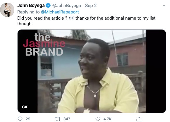 Michael Rapaport Criticized For Telling John Boyega To Be