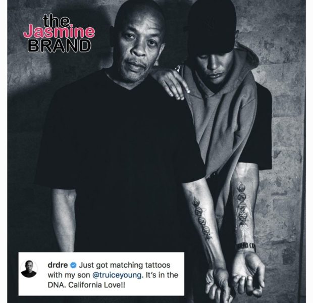 Dr. Dre Debuts New Matching Tattoos With His Son Truice
