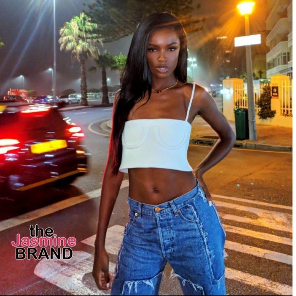 Victoria's Secret model Leomie Anderson shows off her washboard