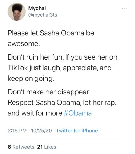 Sasha Obama Goes Viral After Rapping To City Girls On Tiktok Thejasminebrand 