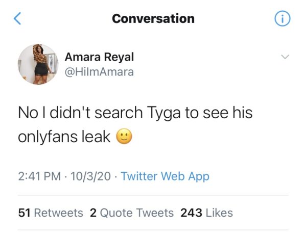 Onlyfans leak tyga Twitter Thirsts