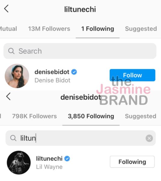 Lil Wayne & Girlfriend Denise Bidot Are Following Each Other On IG ...