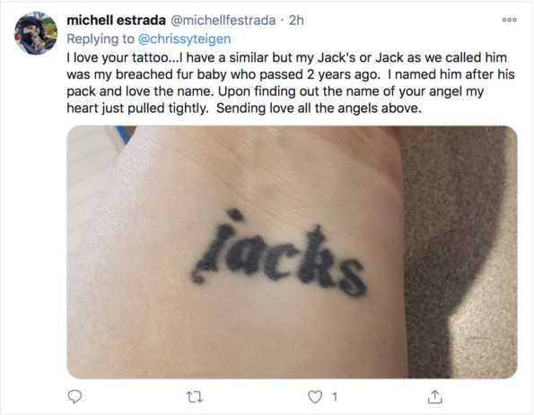 Chrissy Teigen Gets Tattoo Honoring Her Late Son Jack - theJasmineBRAND