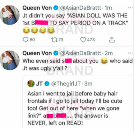 Asian Doll Jt Get Into Heated Exchange After Asian Doll Says She Was Removed From Megan Thee Stallion Song Thejasminebrand