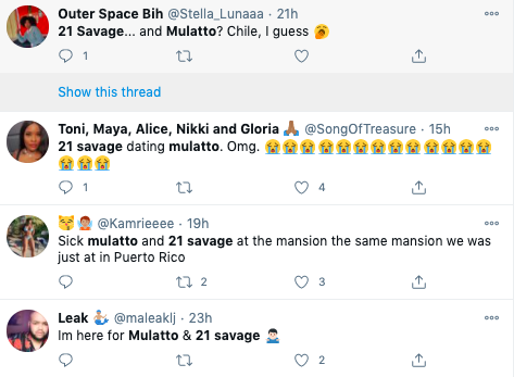 21 Savage Calls Mulatto 'Twin' In Apparent Instagram DM Fail
