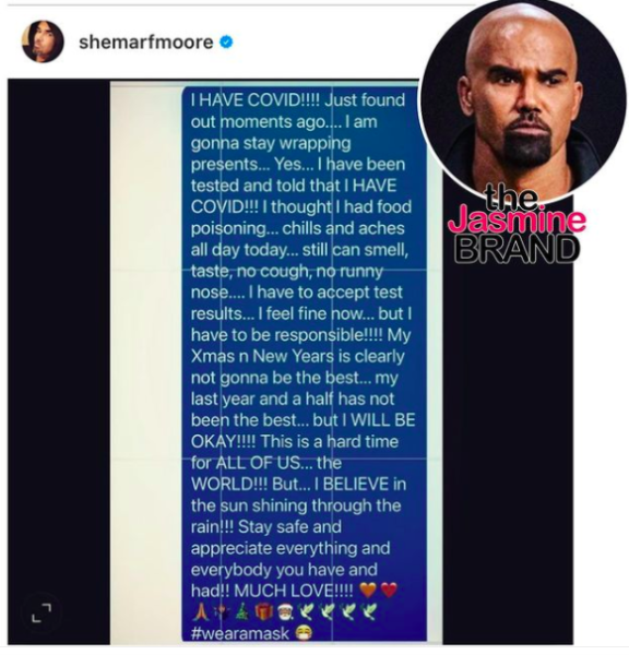 Shemar Moore tests positive for COVID 19 thejasminebrand