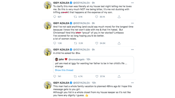 Iggy Azalea condemns Playboi Carti for 'missing Christmas with their son'  to release album instead