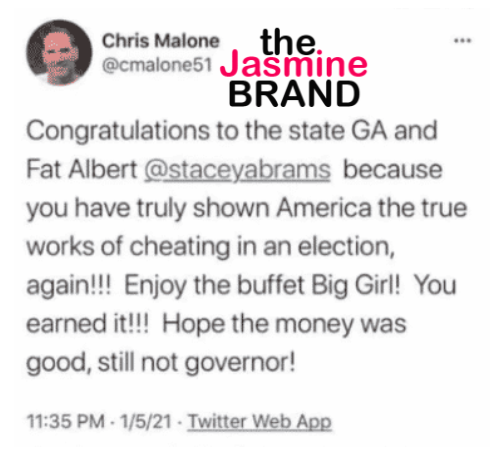 University Of Tennessee At Chattanooga Football Coach Fired For 'Hateful' &  'Hurtful' Tweet About Stacey Abrams - theJasmineBRAND