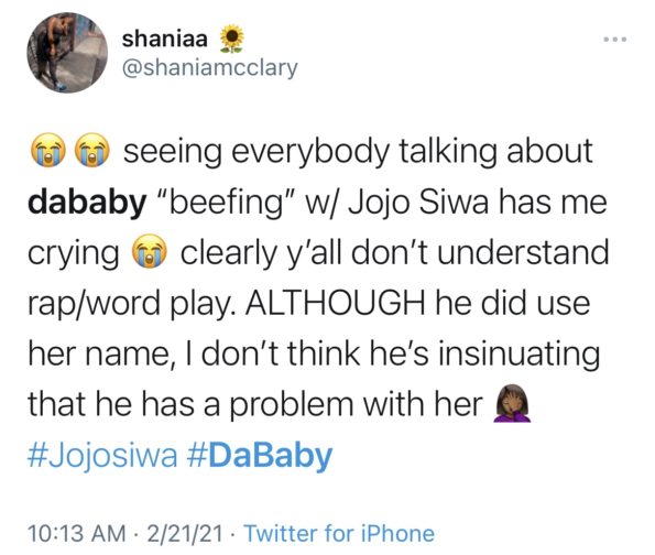 Rapper DaBaby Denies Dissing JoJo Siwa In Beatbox Freestyle