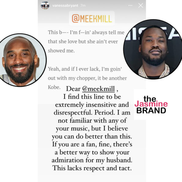 Vanessa Bryant Responds To Meek Mill's Insensitive Lyric About