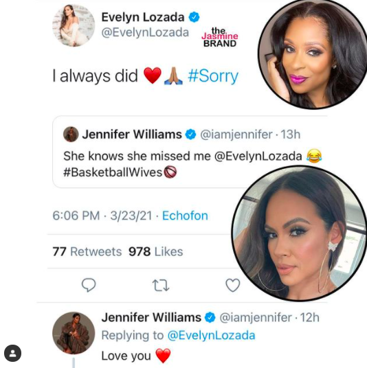 Basketball Wives' Evelyn Lozada and Jennifer Williams Are the Same